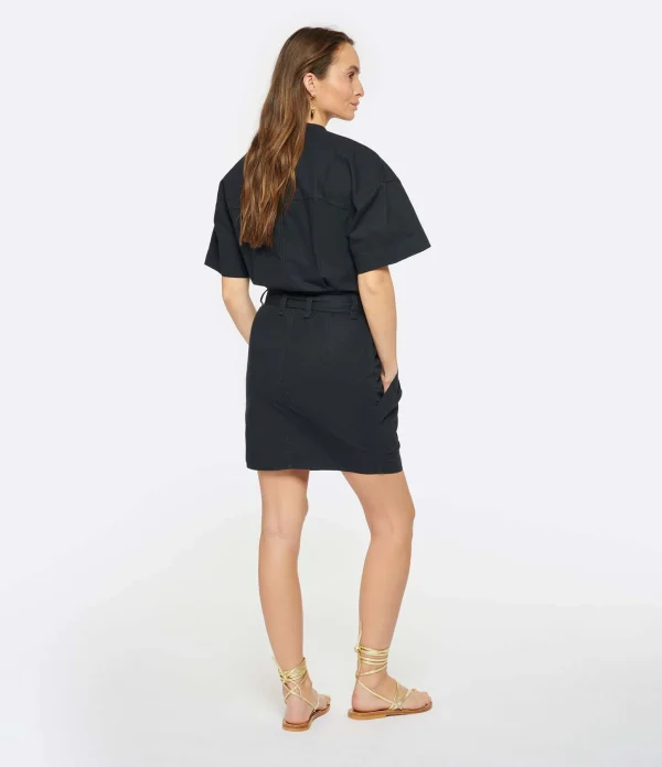 MARANT ÉTOILE Robe Rime Coton Noir Délavé marque pas cher 5