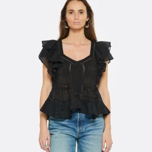 luxe soldes MARANT ÉTOILE Top Madrana Coton Noir 11