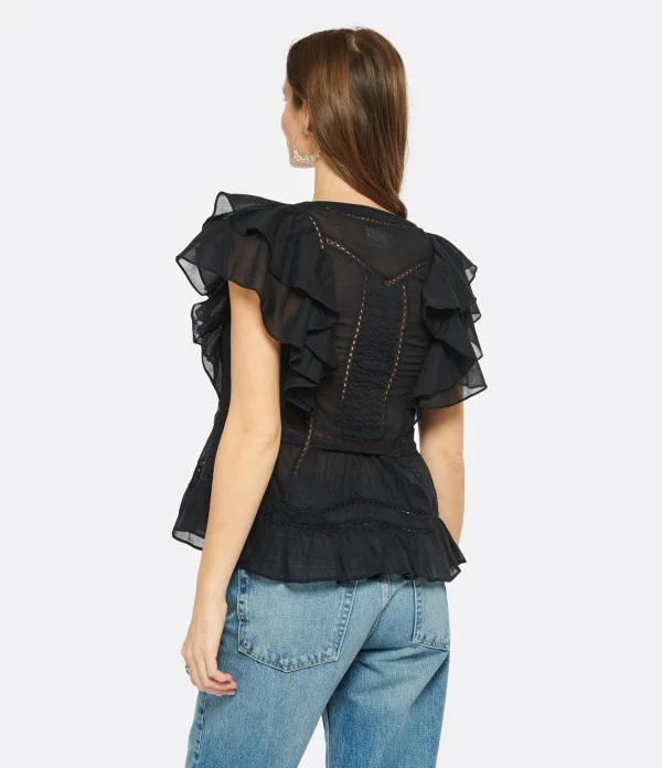 luxe soldes MARANT ÉTOILE Top Madrana Coton Noir 5