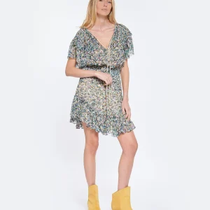 Livraison rapide MARANT ÉTOILE Robe Florise Imprimé Vert Écru 10