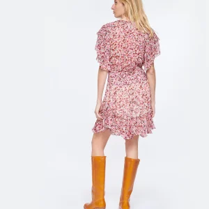 Top ventes MARANT ÉTOILE Robe Florise Imprimé Framboise Écru 12