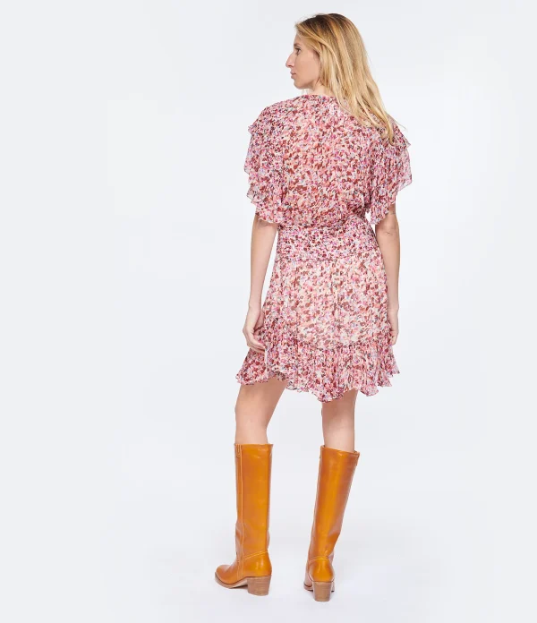 Top ventes MARANT ÉTOILE Robe Florise Imprimé Framboise Écru 5