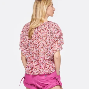 MARANT ÉTOILE Top Fapani Imprimé Framboise Écru soldes en ligne 15