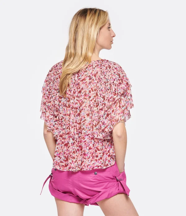 MARANT ÉTOILE Top Fapani Imprimé Framboise Écru soldes en ligne 6