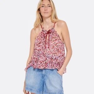 site soldes MARANT ÉTOILE Top Fabino Imprimé Framboise Écru 11