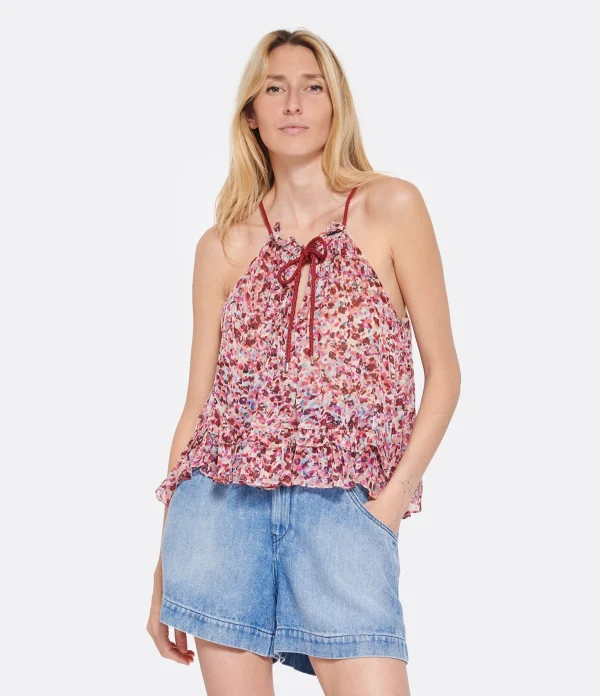 site soldes MARANT ÉTOILE Top Fabino Imprimé Framboise Écru 4