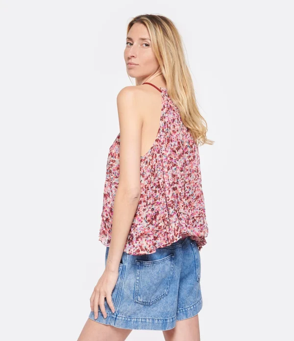 site soldes MARANT ÉTOILE Top Fabino Imprimé Framboise Écru 6