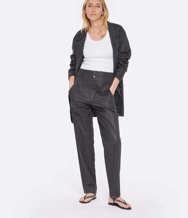 MARANT ÉTOILE Pantalon Faliana Coton Noir en ligne vente 4