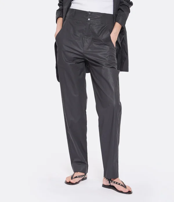 MARANT ÉTOILE Pantalon Faliana Coton Noir en ligne vente 5