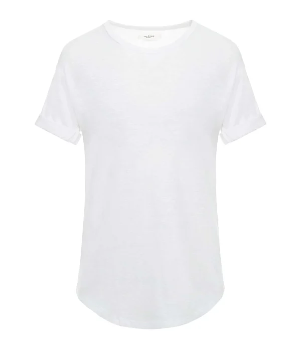 MARANT ÉTOILE Tee-shirt Koldi Uni Lin Blanc marque pas cher en ligne 1