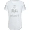 soldes ligne MARANT ÉTOILE Tee-shirt Koldi Lin Blanc Argenté 23