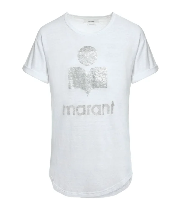 soldes ligne MARANT ÉTOILE Tee-shirt Koldi Lin Blanc Argenté 1