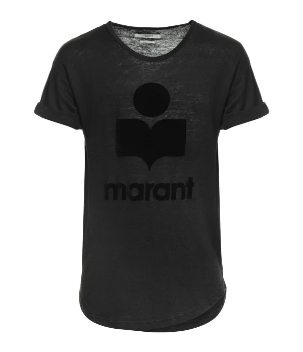 REMISE allant MARANT ÉTOILE Tee-shirt Koldi Logo Lin Noir 1