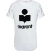 MARANT ÉTOILE Tee-shirt Koldi Lin Blanc Noir prix pas cher 20