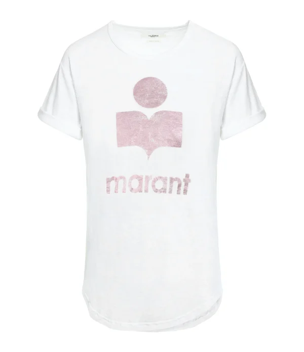 en solde MARANT ÉTOILE Tee-shirt Koldi Lin Blanc Rose 1