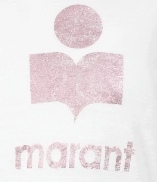 en solde MARANT ÉTOILE Tee-shirt Koldi Lin Blanc Rose 3