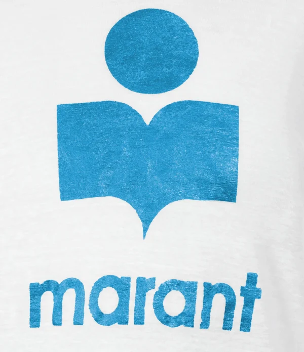 MARANT ÉTOILE Tee-shirt Klowia Lin Blanc Bleu boutique en ligne france 3