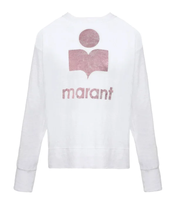 MARANT ÉTOILE Tee-shirt Klowia Lin Blanc Rose boutique en ligne 1