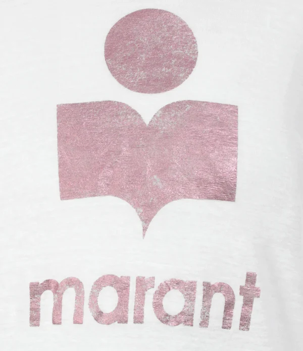 MARANT ÉTOILE Tee-shirt Klowia Lin Blanc Rose boutique en ligne 3