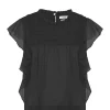 MARANT ÉTOILE Top Layona Coton Organique Noir magasin solde 17