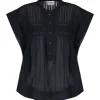 MARANT ÉTOILE Top Leaza Coton Noir De super promotions disponibles 10