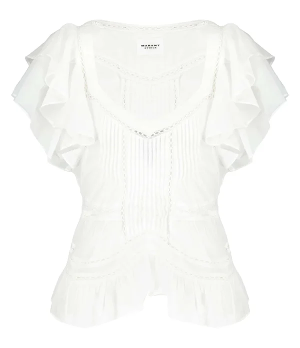 MARANT ÉTOILE Top Madrana Coton Blanc marque pas cher 1