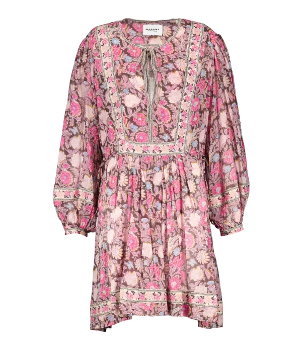 Réductions MARANT ÉTOILE Robe Gilinesia Coton Multicolore 1