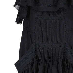 MARANT ÉTOILE Robe Moly Coton Noir Pas Cher Magasin Soldes 8