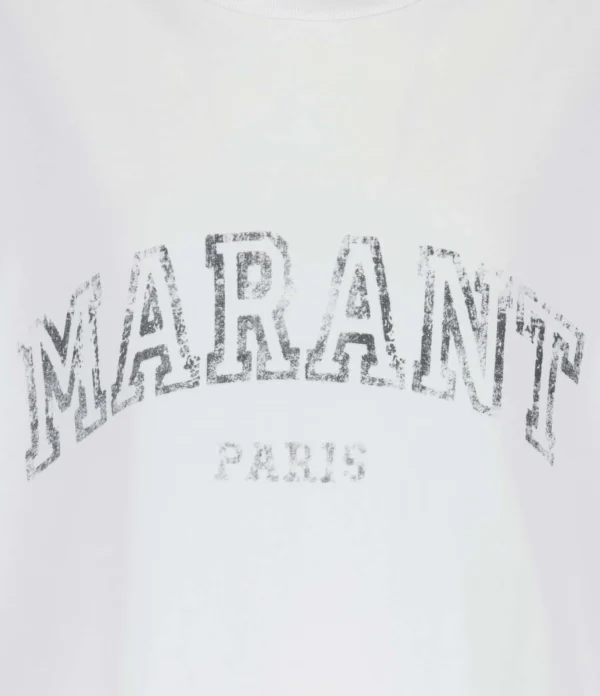 magasin MARANT ÉTOILE Tee-shirt Honore Coton Blanc 3