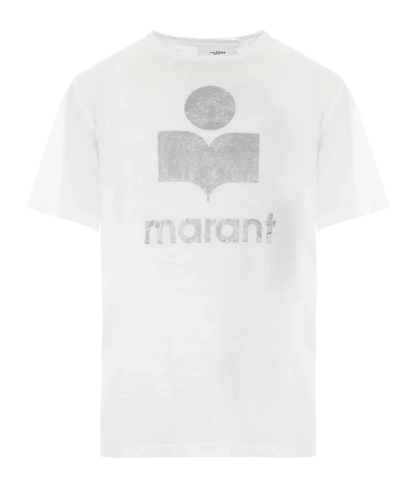 pas cher en vente MARANT ÉTOILE Tee-shirt Zewel Lin Blanc 1