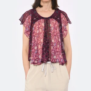 Isabel Marant Top Oriane Soie Fuchsia Acheter 12