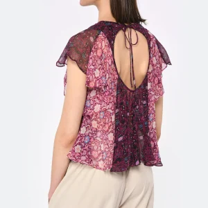 Isabel Marant Top Oriane Soie Fuchsia Acheter 16