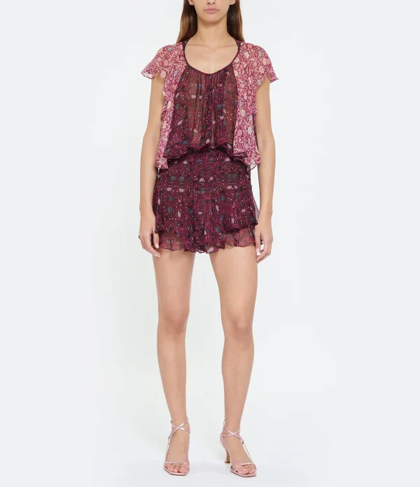 Isabel Marant Top Oriane Soie Fuchsia Acheter 7