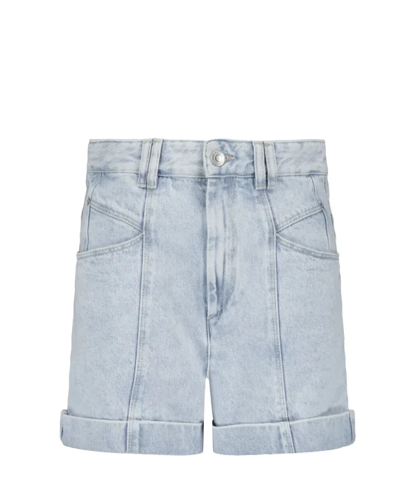 Isabel Marant Short Vetanio Coton Bleu Clair magasin pas cher 1