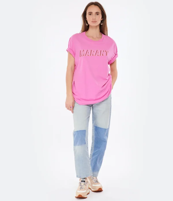 Isabel Marant Tee-shirt Homme Honore Coton Rose marque pas cher en ligne 6