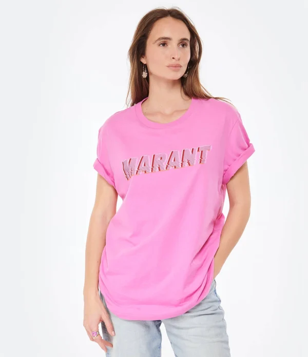 Isabel Marant Tee-shirt Homme Honore Coton Rose marque pas cher en ligne 4