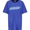 grande marque pas cher Isabel Marant Tee-shirt Homme Honore Coton Bleu Électrique 19