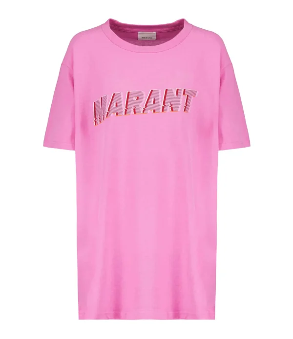 Isabel Marant Tee-shirt Homme Honore Coton Rose marque pas cher en ligne 1