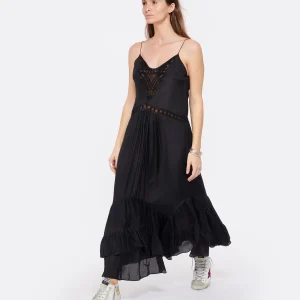 IRO Robe Midi Cliff Soie Noir Satisfait ou Remboursé 7