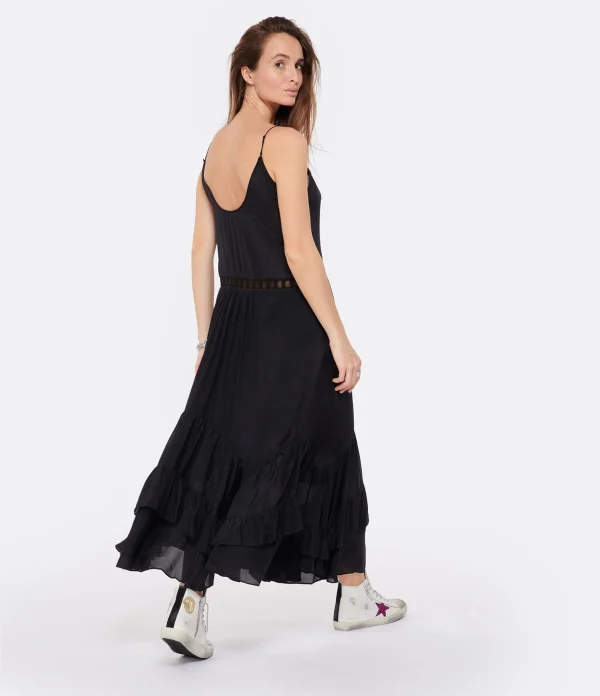 IRO Robe Midi Cliff Soie Noir Satisfait ou Remboursé 4