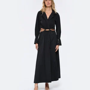 JONATHAN SIMKHAI Robe Alex Coton Noir prix abordable 7