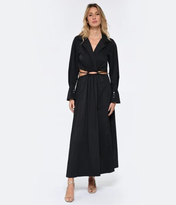 JONATHAN SIMKHAI Robe Alex Coton Noir prix abordable 3