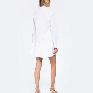 JONATHAN SIMKHAI Robe Shaelyn Coton Blanc le grand escompte 9