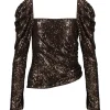 JONATHAN SIMKHAI Top Allura Sequins Sable De super promotions disponibles 14