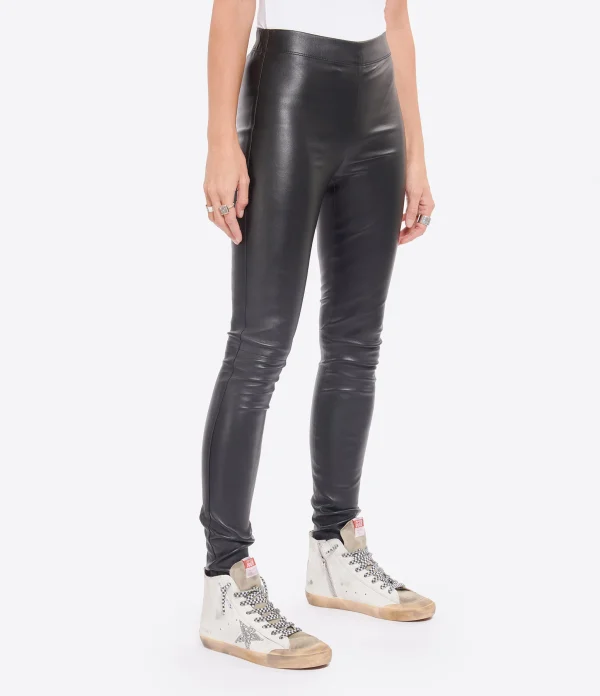 Pas Cher Magasin Soldes Joseph Pantalon Legging Cuir Noir 5