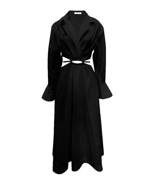 JONATHAN SIMKHAI Robe Alex Coton Noir prix abordable 1