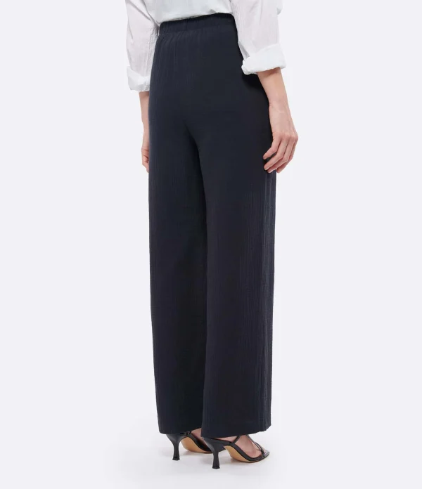 pas cher JEANNE VOULAND Pantalon Hory Gaze De Coton Noir 6