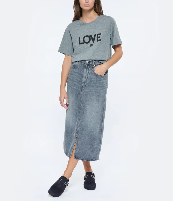 mode pas chere JEANNE VOULAND Tee-shirt Ben Love 1971 Coton Gris 5