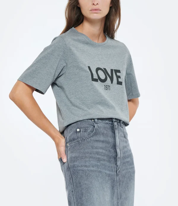 mode pas chere JEANNE VOULAND Tee-shirt Ben Love 1971 Coton Gris 4