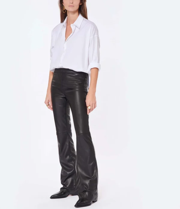 JEANNE VOULAND Pantalon Gill Simili Stretch Noir grande surprise 5